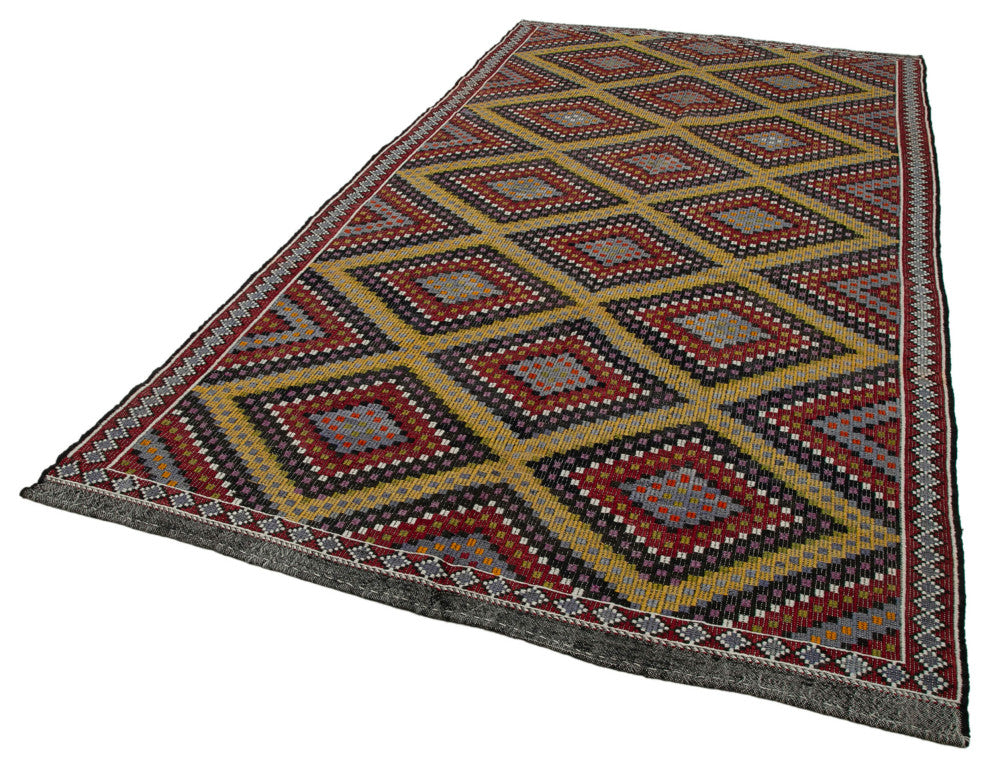 Rug N Carpet - Handmade Oriental 6' 1'' x 11' 7'' Tribal Wool Kilim Rug