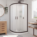 Prime 36x76 3/4 Frosted Glass Sliding Shower Enclosure Oil Rubbed Bronze, Base