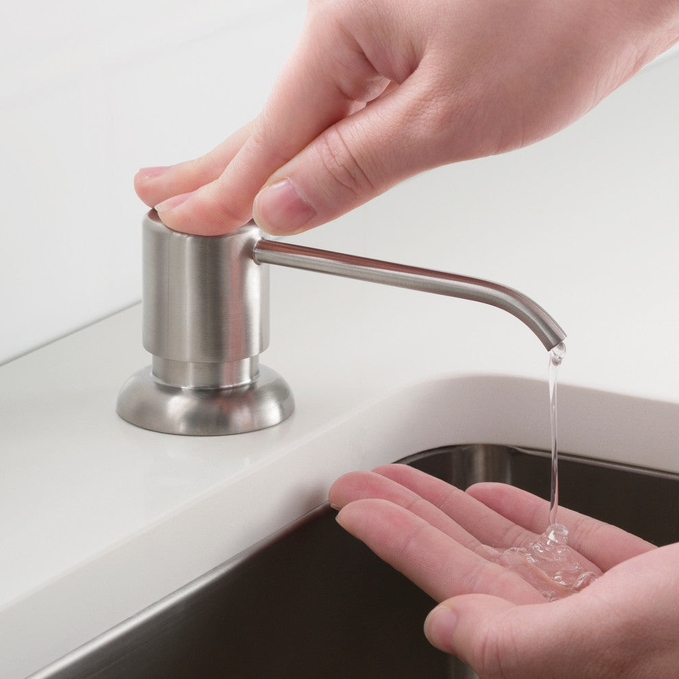 33" Undermount Stainless Steel Kitchen Sink, Pull-Down Faucet SS, Dispenser