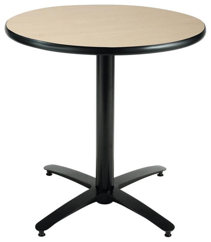 KFI 30in Natural Round Breakroom Table with Arched X Base