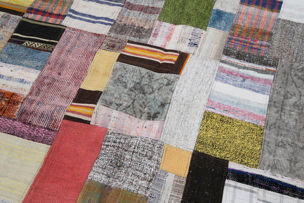 Rug N Carpet - Handmade Oriental 6' 7'' x 9' 10'' Rustic Patchwork Kilim Rug