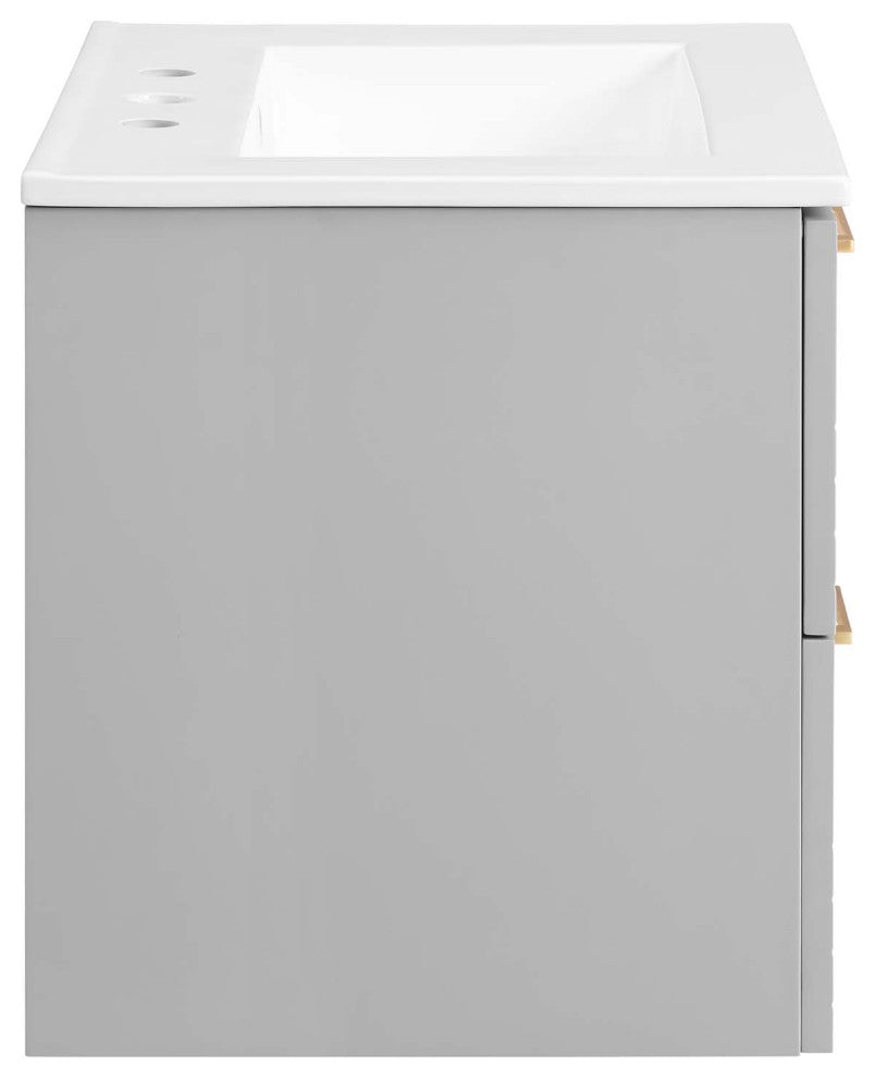 Daybreak 24" Bathroom Vanity, Light Gray White