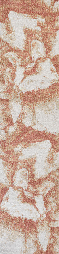 Petalo Abstract Two-Tone Modern Orange/Cream 2 ft. x 8 ft. Runner Rug