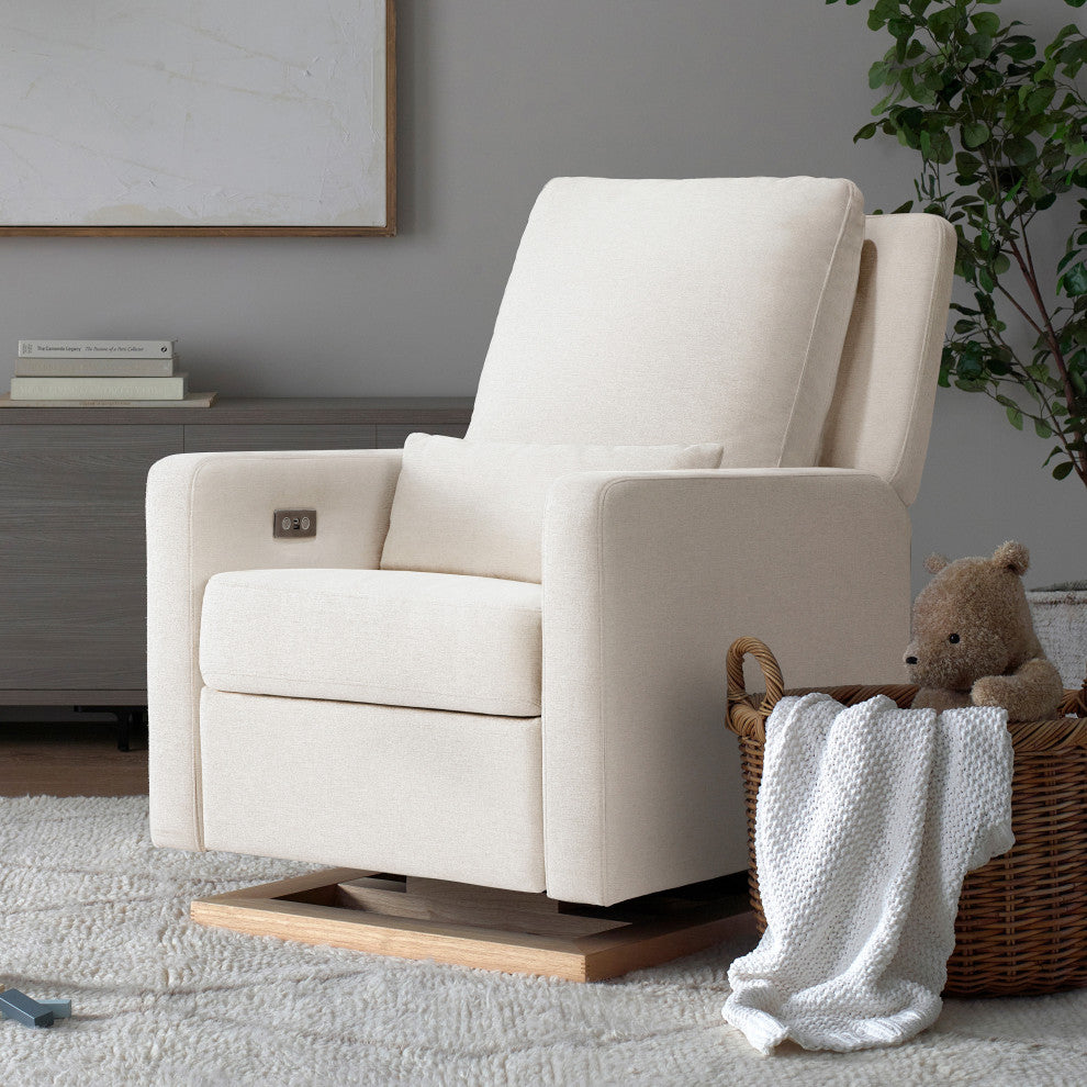 Sigi Electronic Recliner and Glider, Boucle With USB port, Performance Cream Eco-Weave