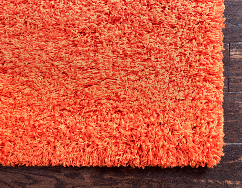 Unique Loom Tiger Orange Solid Shag 2'x3' Area Rug