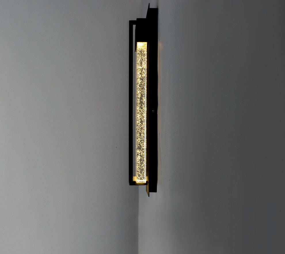 Maxim 56193 Cascade 16" LED Bubble Glass Wall Sconce - Black / Bubble Glass