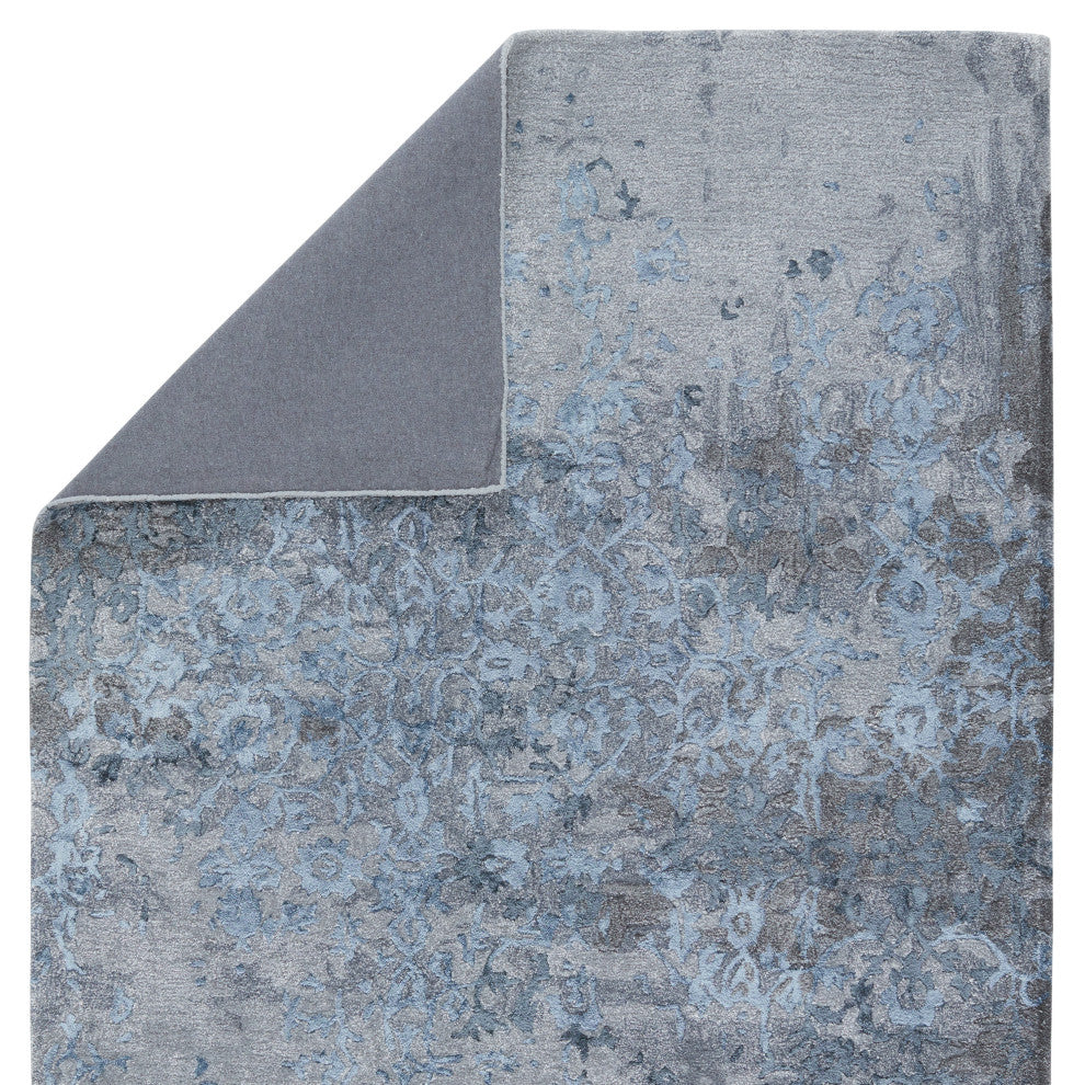 Ballare Handmade Abstract Blue/ Gray Area Rug 9'X12'