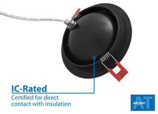 DGF 4" Selectable Canless Floating Gimbal LED Recessed Downlight, Black