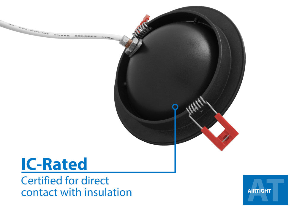DGF 4" Selectable Canless Floating Gimbal LED Recessed Downlight, Black