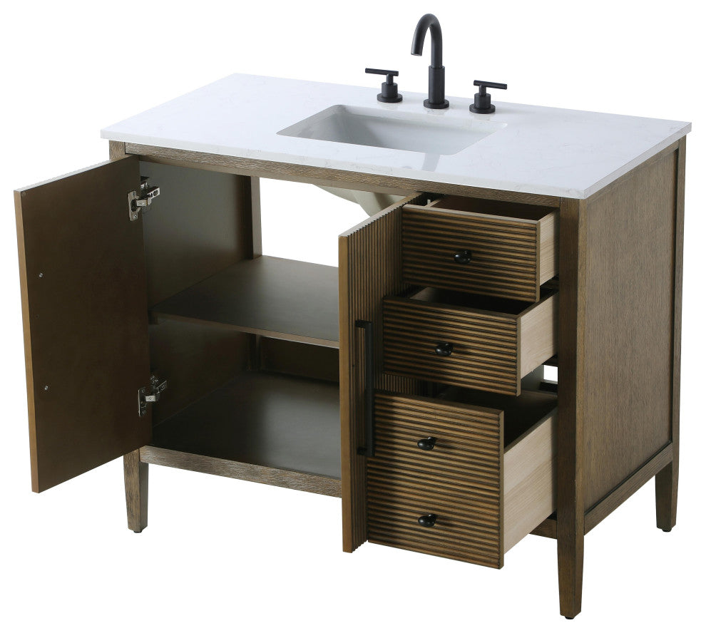 Home Living 42" Single Bathroom Vanity, Hazel Oak