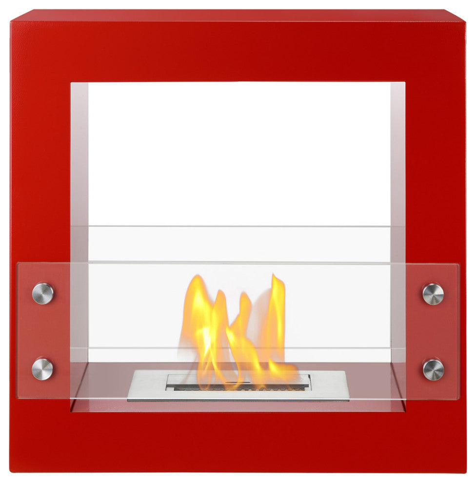 Freestanding Ventless Bio Ethanol Fireplace - Tectum Mini Red | Ignis