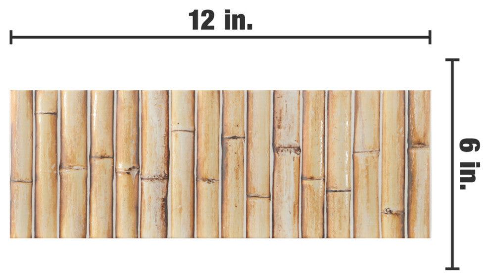 Bamboo Haven Tiki Cream Fluted Ceramic Wall Tile
