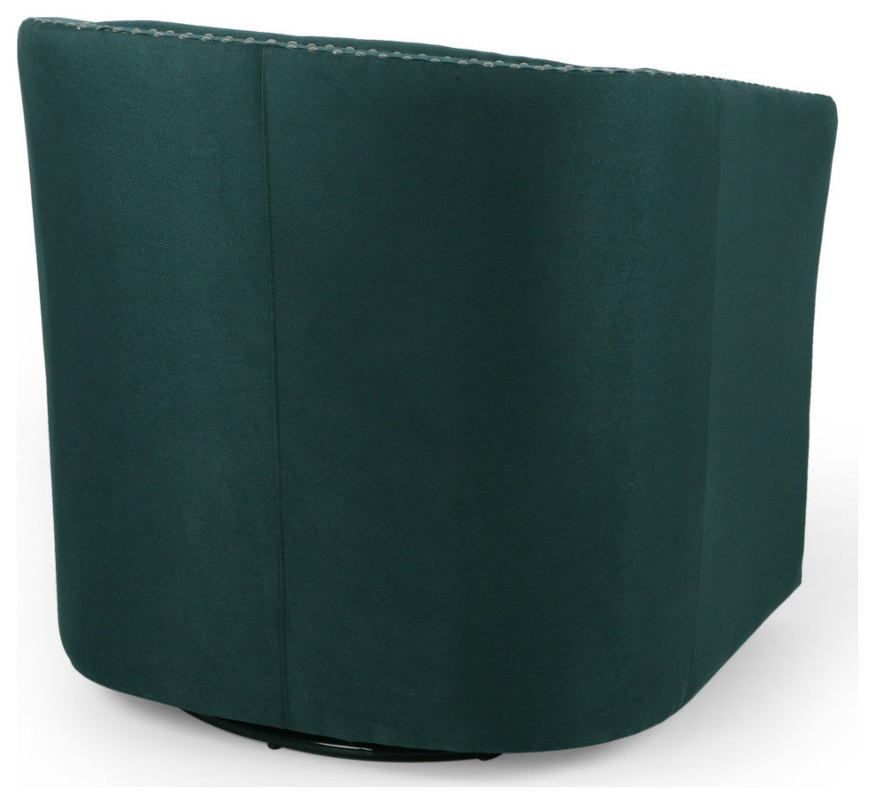 Jaymee Fabric Swivel Chair, Green and Black