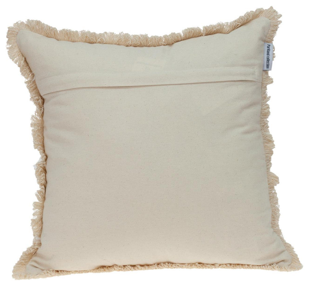 Parkland Collection Abu Beige Throw Pillow, Square, Beige/Gray