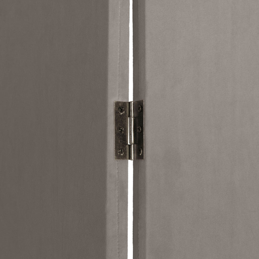 6 ft. Modern Arch Velvet Room Divider Charcoal 3 Panel