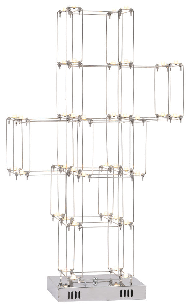 Bethel International BE28T26SN 38 Light LED Table Lamp, Satin Nickel