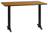 30"x48" Rectangular Natural Laminate Table Top With 5"x22" Table Ht Bases
