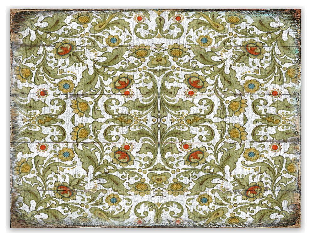 Decorative Pattern Wooden Block, 18"x12"