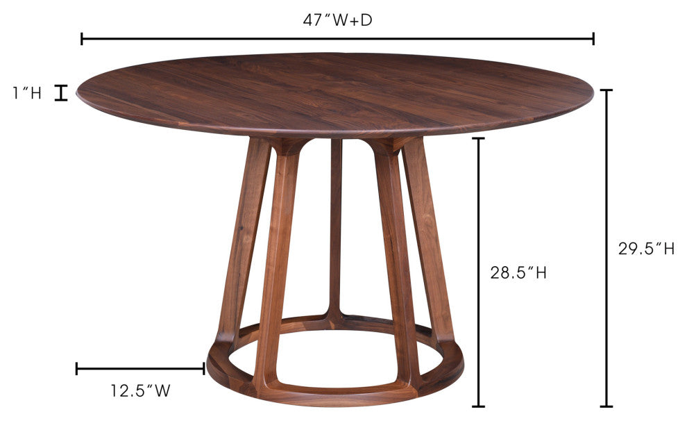 Aldo Round Dining Table Walnut