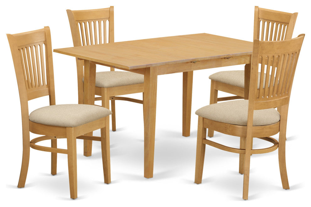5 Pc Table And Chairs Set - Kitchen Dinette Table And 4 Kitchen Dining Chairs