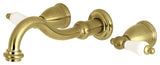 KS3027PL Two-Handle Wall Mount Tub Faucet, Brushed Brass