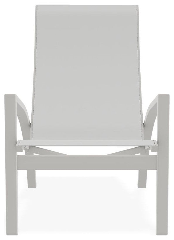 Kendall Sling Stackable Outdoor Lounge Chair, White/Snow