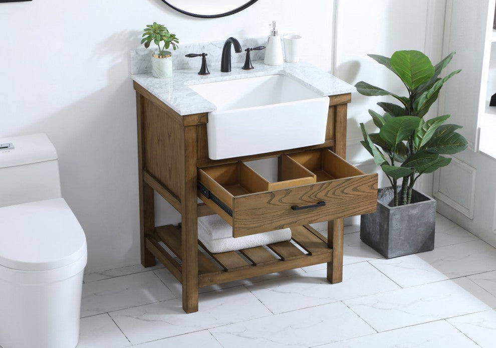Home Living 22" Farmhouse Driftwood-Light Bathroom Vanity