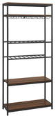 69" Wine Bottle and Stemware Storage Shelf - Dark Walnut