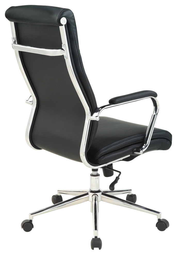 High Back Manager's Office Chair With Dillon Black Fabric and Chrome Base