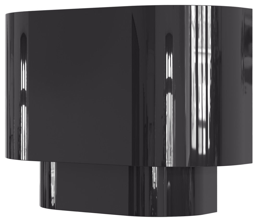 Springview 1 Light Shiny Black ADA Sconce with Shiny Black Metal Shade
