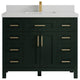 Cambridge 42 Single Sink Bath Vanity in Dark Forest Green 2" Carrara Quartz
