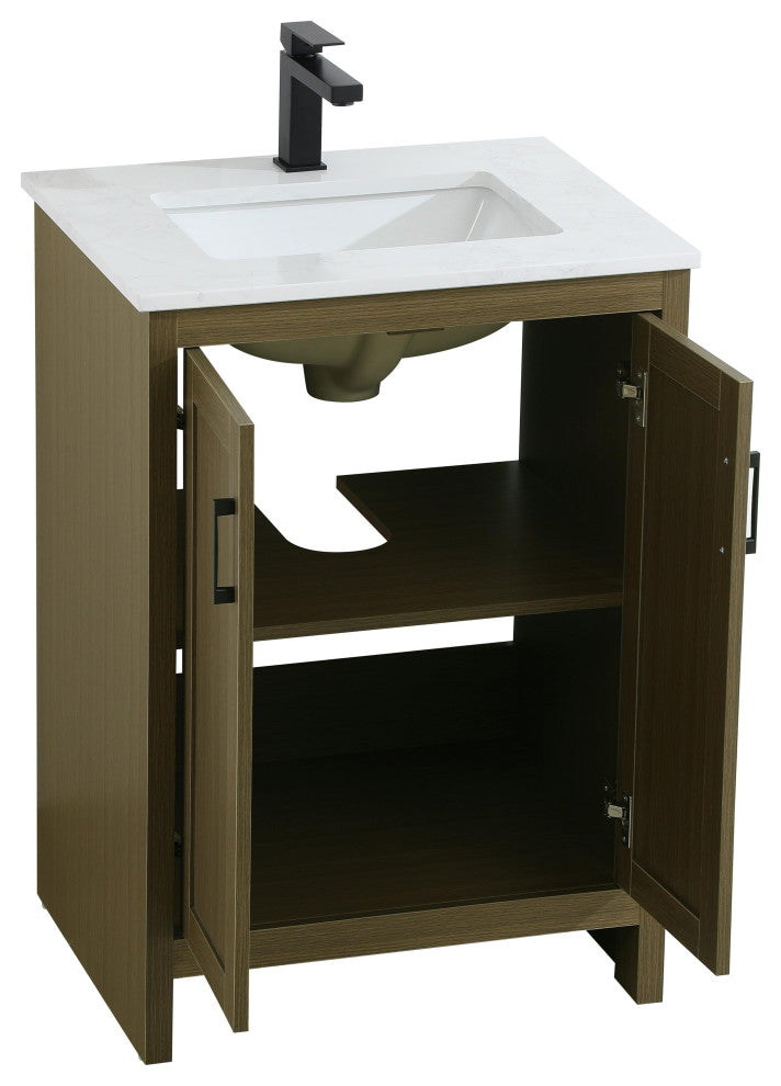 Home Living 24" Single Bathroom Vanity, Chestnut Brown