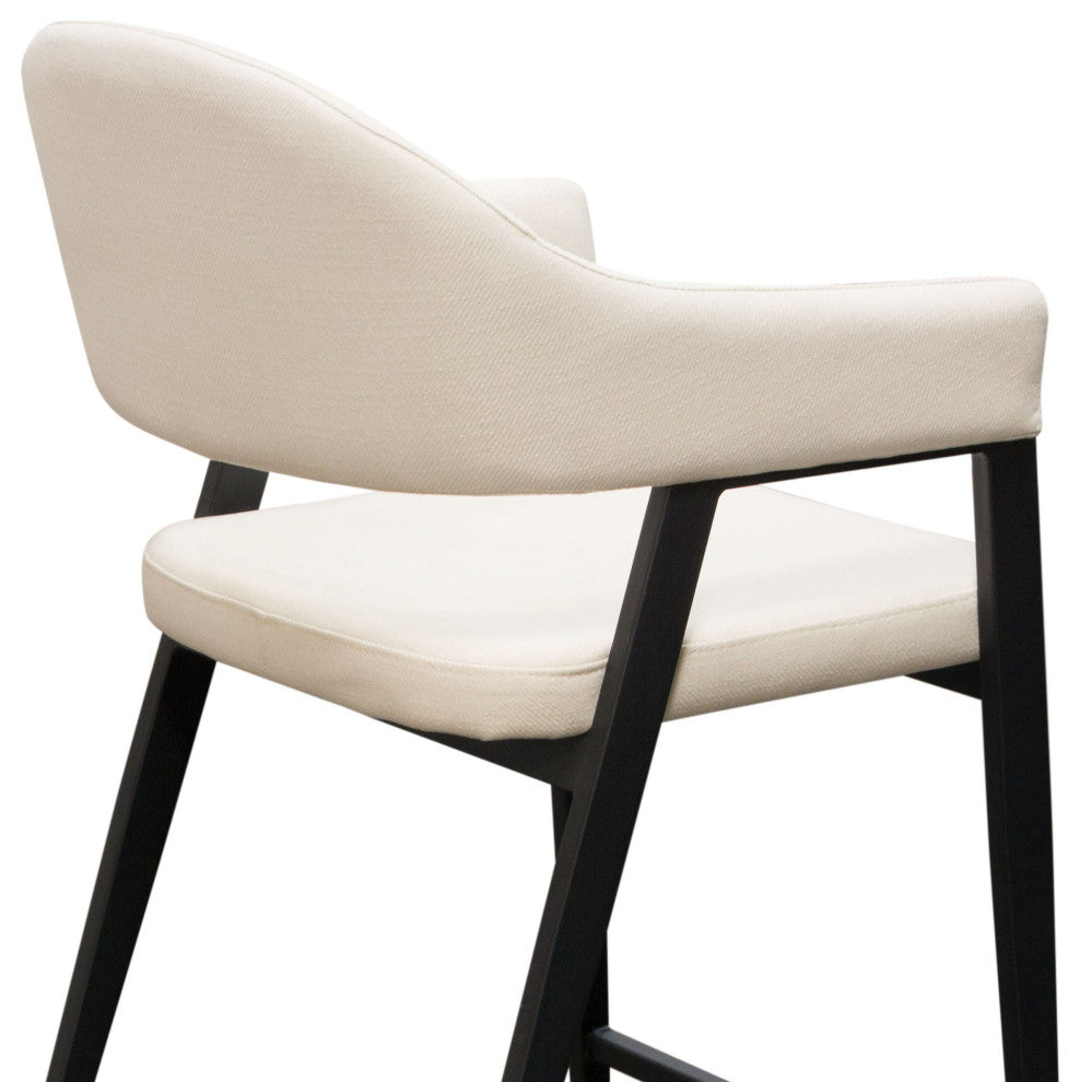 Adele 2 Counter Height Chairs, Cream Fabric