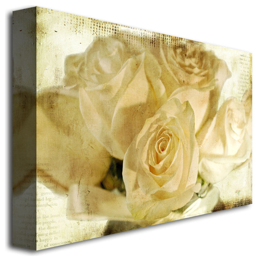 ''White Roses'' Canvas Art by Lois Bryan