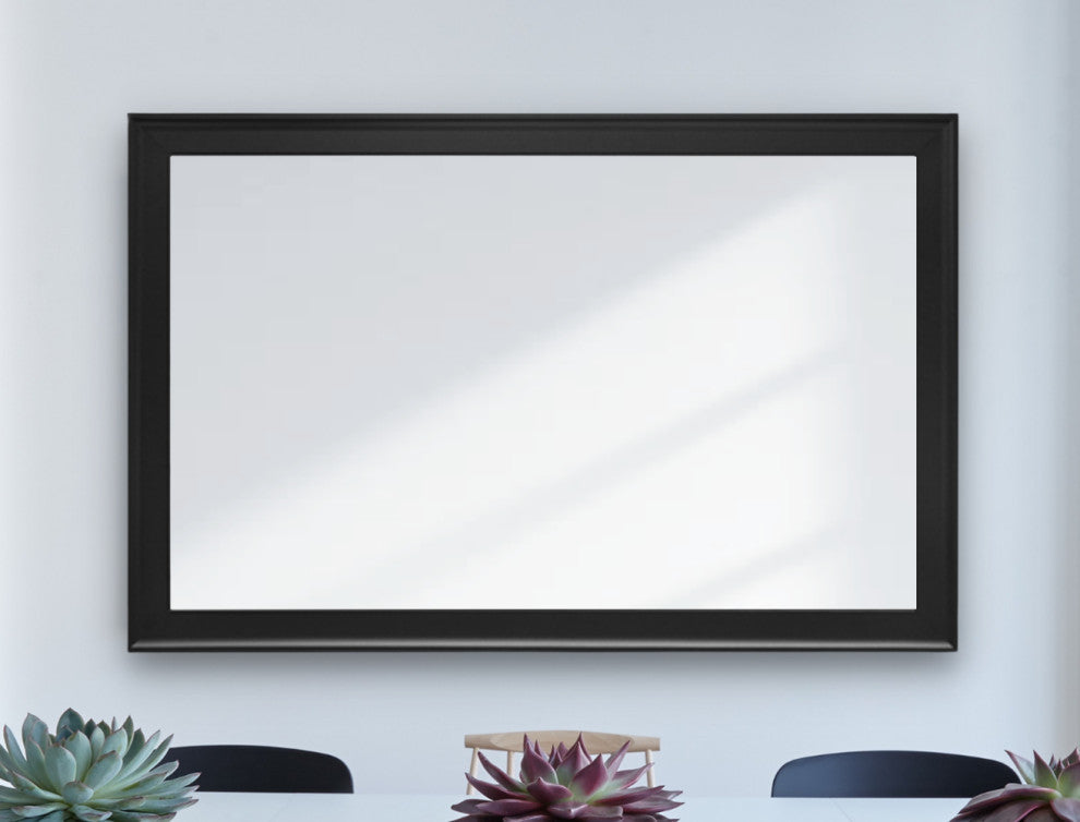 Morgan Framed Wall Mirror, Black, 36"x36"