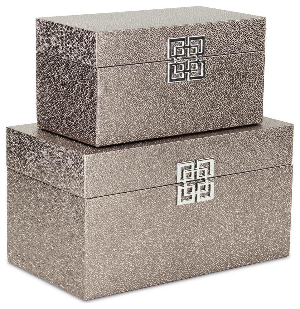 Galena "Double Happiness" Faux Shagreen Box Set, Rose Gold