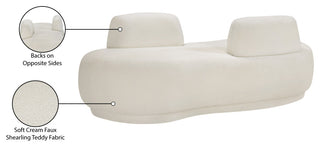 Argyle Upholstered Chaise/Loveseat, Cream, Teddy Fabric