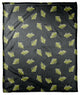 Palm Pattern in Green and Black Fleece Blanket