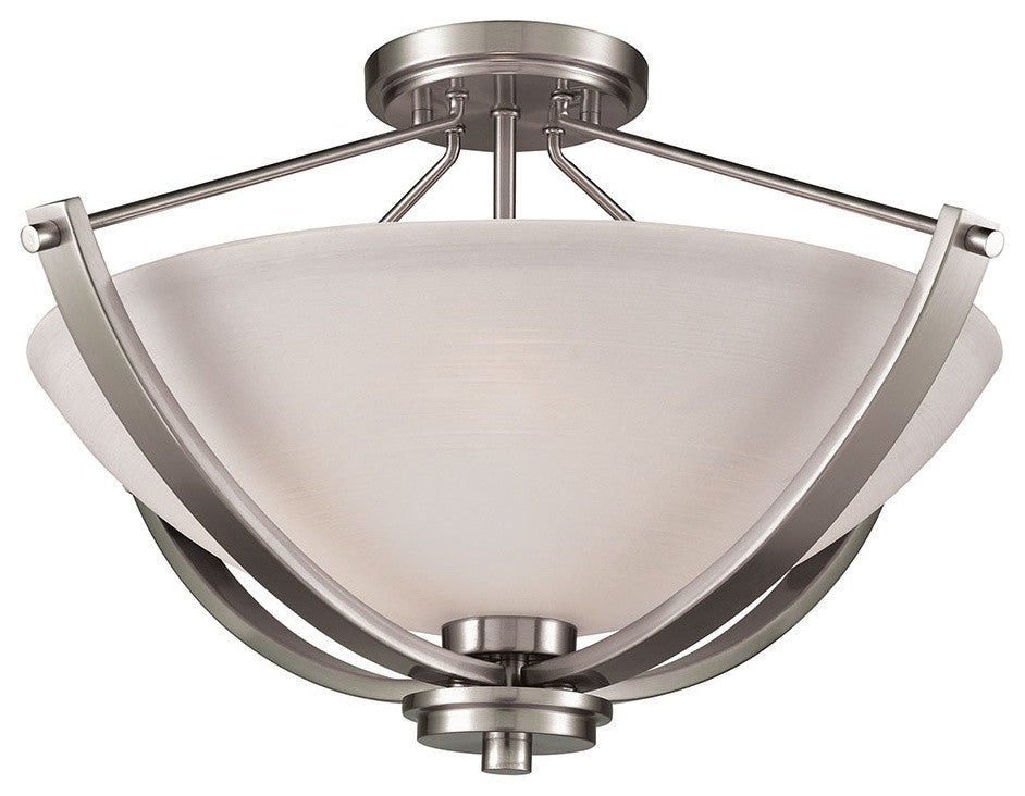 Thomas Lighting Casual Mission 3 Light Semi Flush In Brushed Nickel