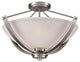 Thomas Lighting Casual Mission 3 Light Semi Flush In Brushed Nickel