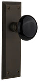 New York Plate Privacy Black Porcelain Knob, Oil-Rubbed Bronze