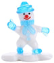 Murano Christmas Winter Decorative Glass Snowman Figurine, Blue