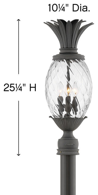 Hinkley Plantation Large Post Top Or Pier Mount Lantern, Museum Black