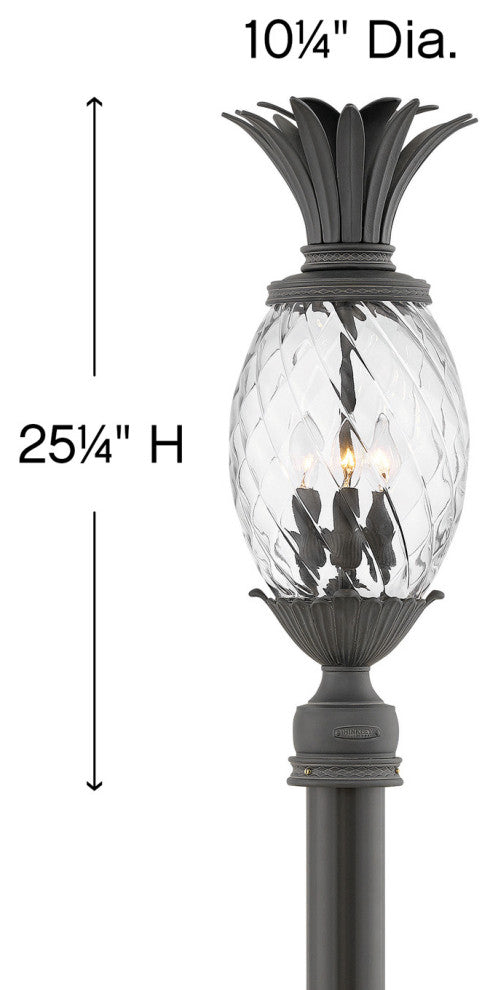 Hinkley Plantation Large Post Top Or Pier Mount Lantern, Museum Black