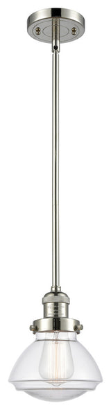 Olean 1-Light Mini Pendant, Polished Nickel, Clear