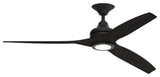 Fanimation Spitfire 72" Fan/LED Light, Black/Dark Walnut Wood