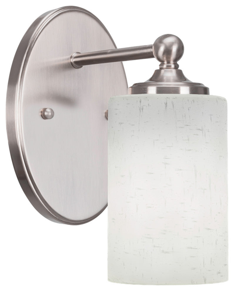 Capri 1-Light Wall Sconce, Brushed Nickel/White Muslin