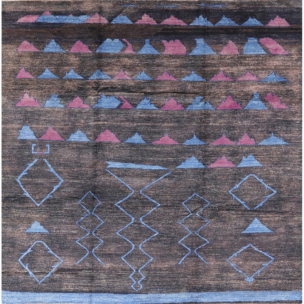 Ahgly Company Indoor Square Mid-Century Modern Area Rugs, 7' Square