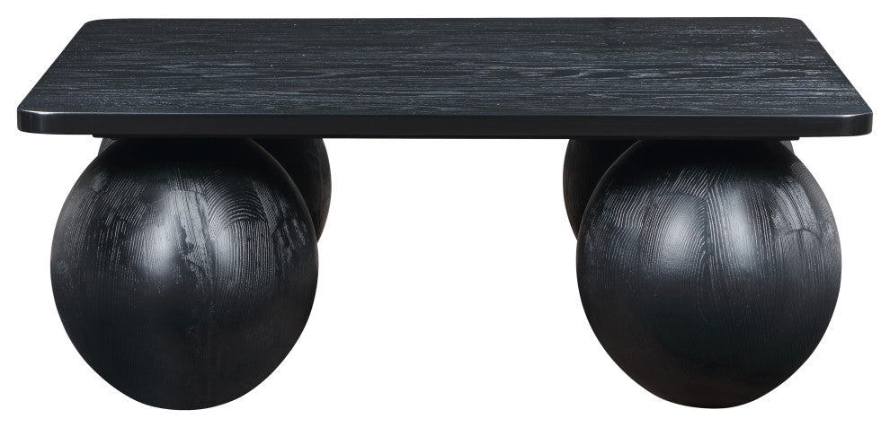 Fitch Oak Veneer Coffee Table, Black, Square