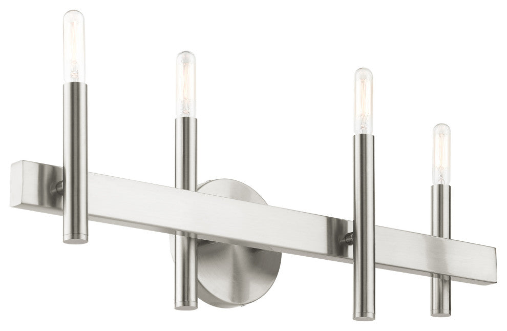 Livex Lighting Denmark 4 Light Brushed Nickel Vanity Sconce